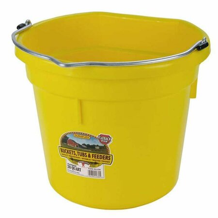 BELOVED P20FBYELLOW6 Little Giant Plastic Flat Back Bucket - 20 Quart BE3328795